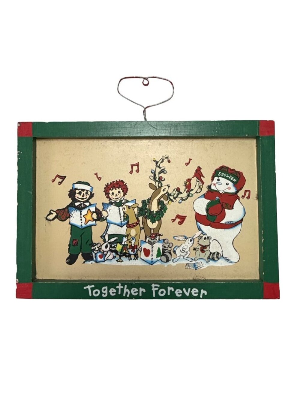 Vintage Snowden & Friends Together Forever Christmas Wall Plaque Raggedy Ann And